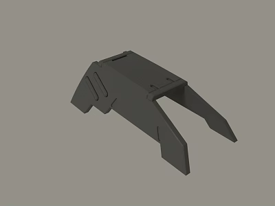 Black 3D Model Mechanical Bracket with Geometric Structural Design Elements 3d model