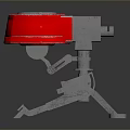 Engineer Character And Mechanical Creature With Red Top Black Metal Base Structure