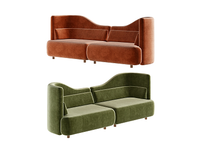 modern double sofa 3d model