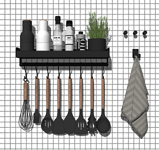 Modern Kitchenware Kitchen Rack Kitchenware Ornaments Combination 3d model