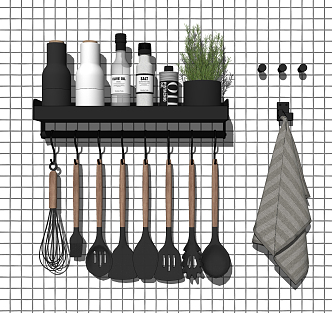 Modern Kitchenware Kitchen Rack Kitchenware Ornaments Combination 3d model