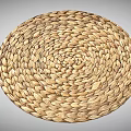 Natural Woven Straw Round Mat Handcrafted with Spiral Pattern for Kitchen Dining Table Decoration