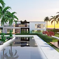Stunning Detached Villa with Pool and Palm Trees in Sunset Garden View