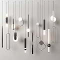 Modern Pendant Lights Featuring Various Geometric Shapes and Black White Minimalist Design