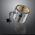 White Snare Drum With Metal Stand Shiny Chrome Hardware And Natural Drumhead