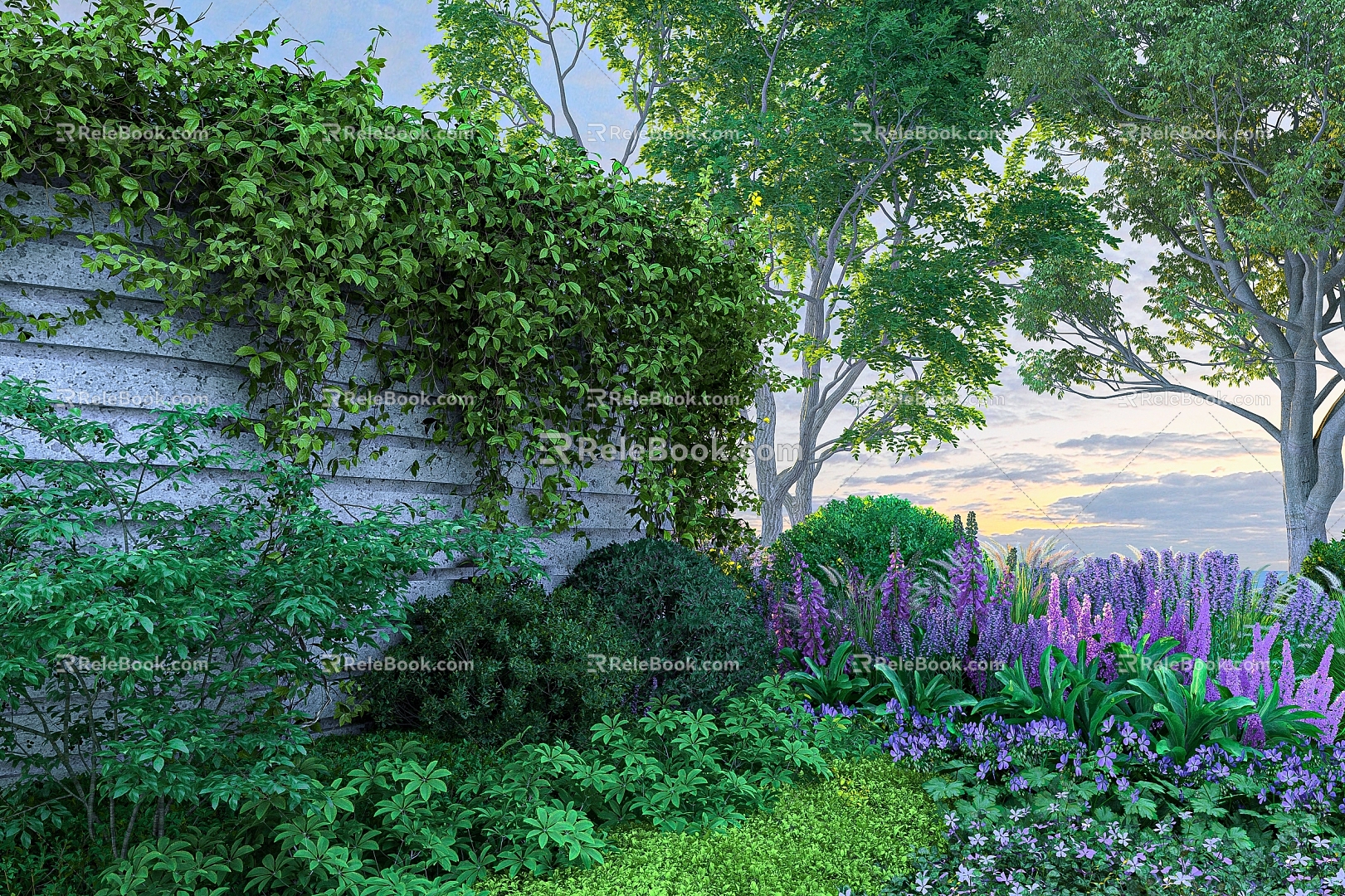 Garden Shrubs Tree Landscape Shrubs Landscape Flowers and Plants Shrubs Flower Flowers and Plants Residential Landscape 3d model