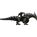 Mythical Dragon Game Movie Character Featuring Spiked Scales Horned Head And Reptilian Body