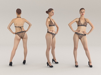 Model sexy woman catwalk 3d model