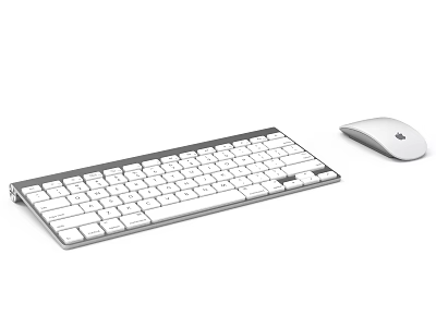 Slim White Wireless Keyboard And Mouse Set For Computer Office Accessory Use 3d model