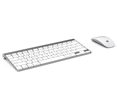 Slim White Wireless Keyboard And Mouse Set For Computer Office Accessory Use 3d model