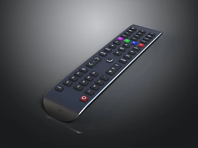 Black Remote Control With Colorful Buttons For Home Entertainment Use 3d model