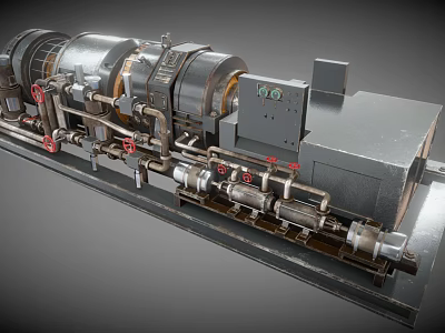 Heavy Duty Industrial Machinery Featuring Motor Pipes Control Panel And Metal Frame 3d model