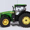 Two Green Tractors Functional Utility Vehicles With Heavy Duty Wheels And Agricultural Use