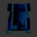 Modern Blue Black Gradient Backpack With Blue Straps Buckles And Front Pockets 3d model