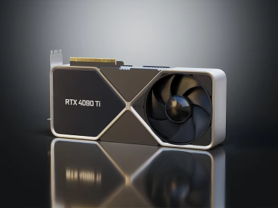 RTX 4090 Ti Graphics Card With Single Cooling Fan And Modern Design 3d model
