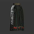 Traditional Ethnic Skirt Featuring White Body Striped Patterns Colorful Woven Waistband And Red Black Trim