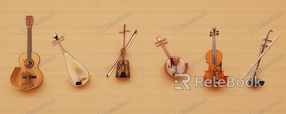 Modern trophy musical instrument exhibition board trophy display model