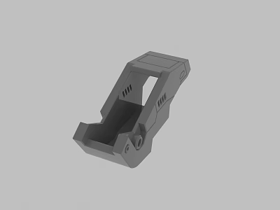Gray Industrial 3D Model Mechanical Part With Structural Design And Holes 3d model