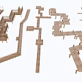 Wooden Boardwalk Road Facilities With Various Shapes And Design Layouts