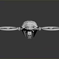Futuristic Silver Flying Vehicle With Streamlined Design And Dual Rotors
