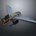 Futuristic Space Exploration Vehicle With Black Orange Cockpit And Extended Wings Design