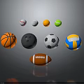 Different Types of Sports Equipment Balls Including Basketball Bowling Football Volleyball And Baseball
