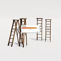Hardware Tools Including Wooden Ladders For Home Improvement And Construction Projects 3d model
