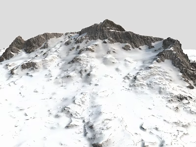 Scenic Snowy Mountain Landscape Featuring Rocky Peaks And Snowy Slopes 3d model
