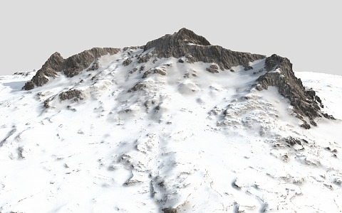 Modern Snow Mountain Terrain Mountain Peak 3d model