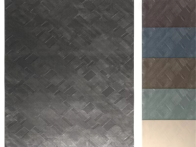 Gray Square Rugs With Woven Texture And Multiple Colors Dark Brown Blue Brown Green Beige 3d model