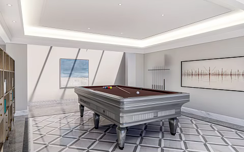 Modern Billiard Room Entertainment Room Billiard Table 3d model