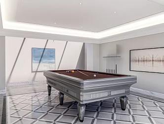 Modern Billiard Room Entertainment Room Billiard Table 3d model
