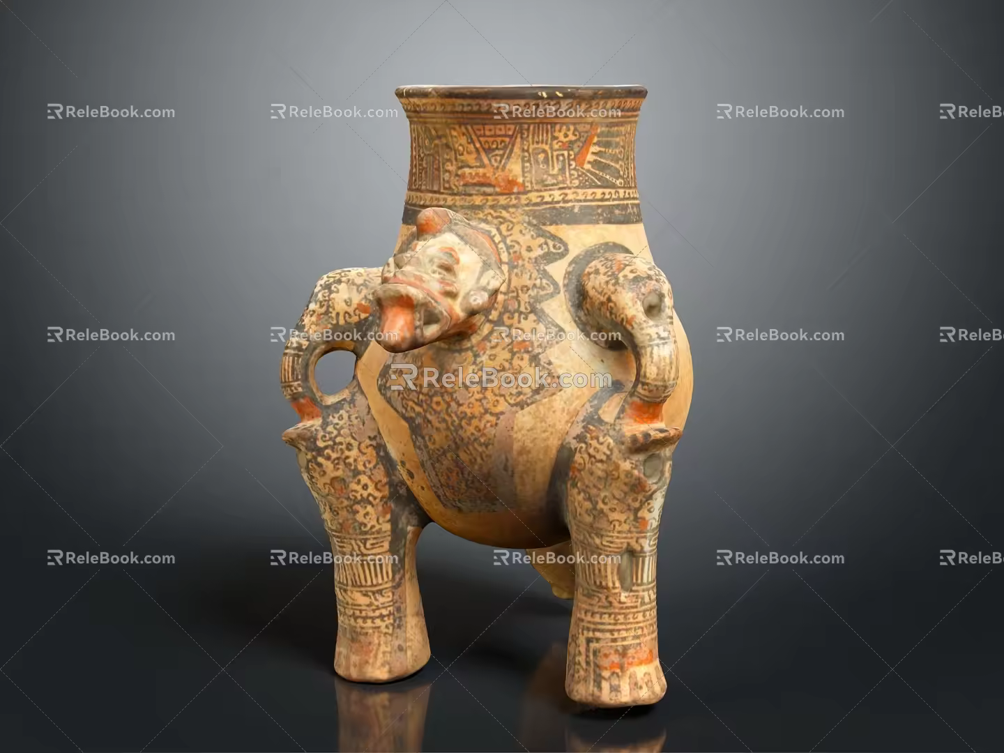 National style tripod tripod tripod three-legged jar 3d model