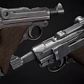 Vintage Weapons Two Classic Pistols With Metal Body And Wooden Grips