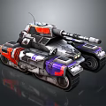 Futuristic Tank With Silver Red Purple Accents Mechanical Cannon And Tracks