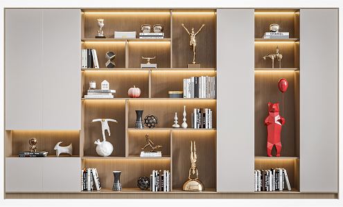 Modern bookcase 3d model