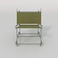 Modern Lounge Chair With Green Fabric Seat And Metal Frame Design