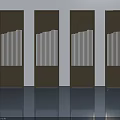 Four Modern Grey Swing Doors With Vertical Slats In Contemporary Design 3d model