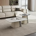 Modern Coffee Tables With Neutral Bases Smooth Tops Tray Books By Beige Sofa With Plants