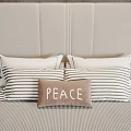 Modern Throw Pillows Set With Herringbone Striped Patterns And Peace Lettering Design 3d model