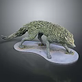 Game and Movie Character Mythical Wolf Creature with Woven Vine Texture and Leafy Details