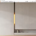 Modern Slim Wall Lamp Design With Warm LED Light And Minimalist Cabinet
