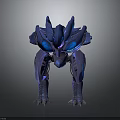 Blue Armored Sci Fi Creature Character With Spiked Protrusions And Multi Legged Structure