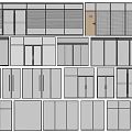 Various Modern Window And Door Designs With Glass Panels And Frames 3d model