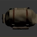 Beige Canvas Backpack With Brown Straps And Vintage Buckle Design