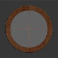 Round Wooden Coffee Table With White Tabletop And Cross Leg Design