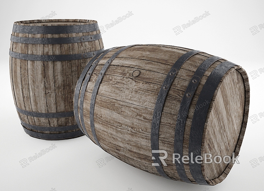 Oak Barrel Wine Barrel Wooden Barrel Solid Wood Wedding Decoration Beer Barrel Winery Ornaments Display Wooden Wine Barrel Custom model