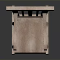 Light Colored Rocking Armchair With Wooden Frame And Upholstered Seat