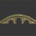 Scenic Stone Bridge with Green Vines Arched Arches Steps and Lamp Posts