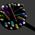 Colorful Wooden Pencils Stored in Black Mug with Assorted Bright Colors